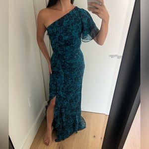 Parker  - Teal Floral Gown - Size 0